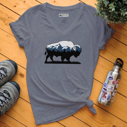 Buffalo Mountain View V-Neck T-Shirt