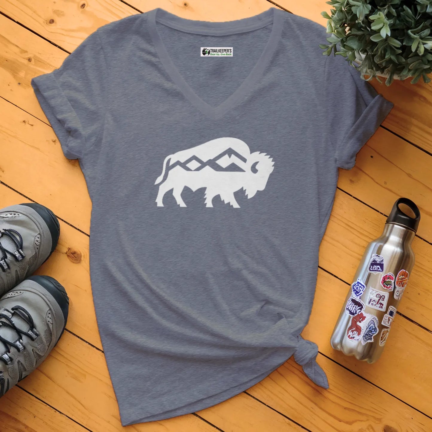 Buffalo Silhouette V-Neck T-Shirt