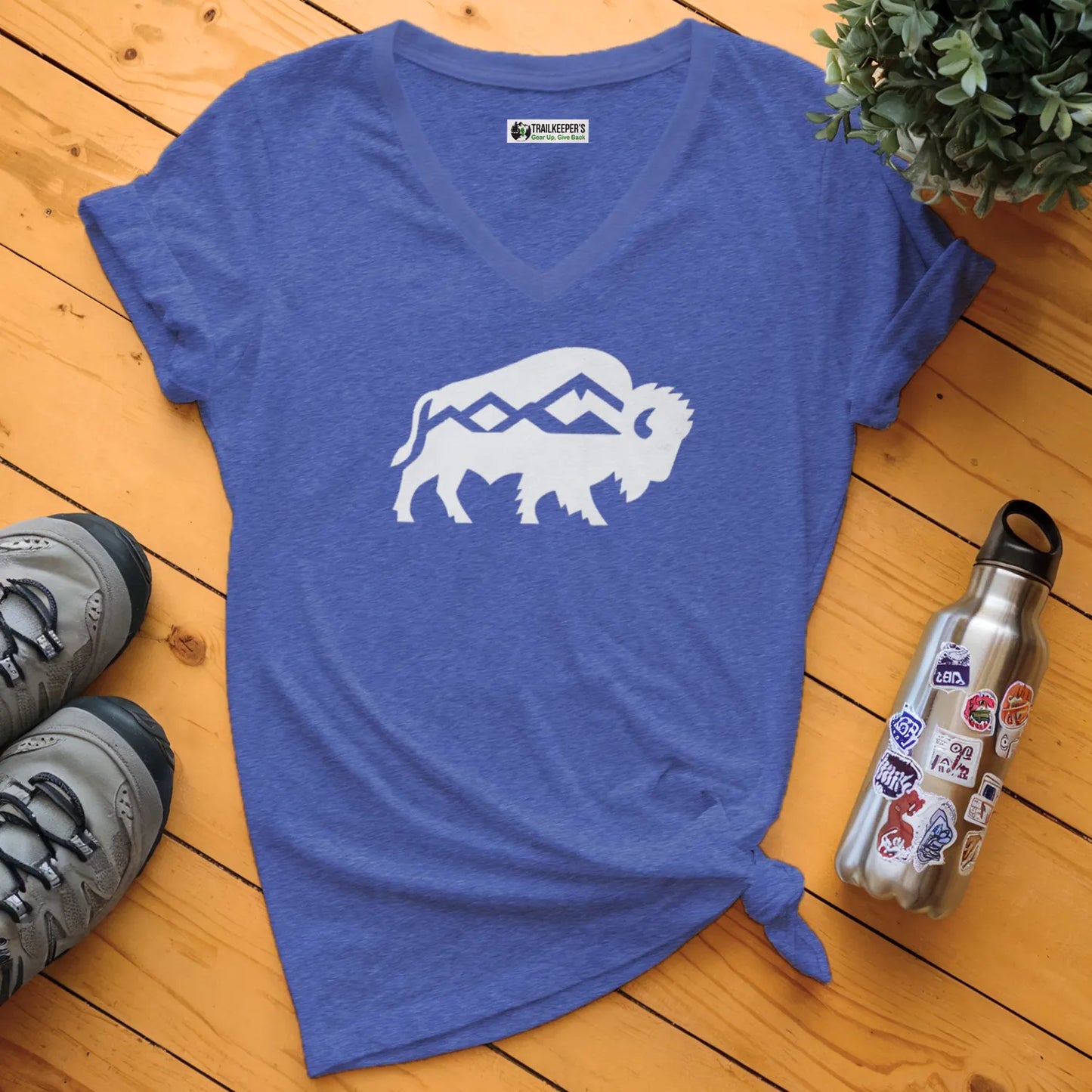 Buffalo Silhouette V-Neck T-Shirt
