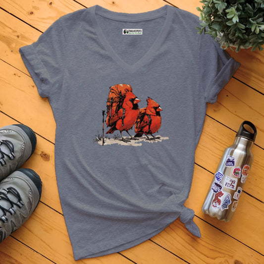 Cardinal Backpacker Buddies V-Neck T-Shirt