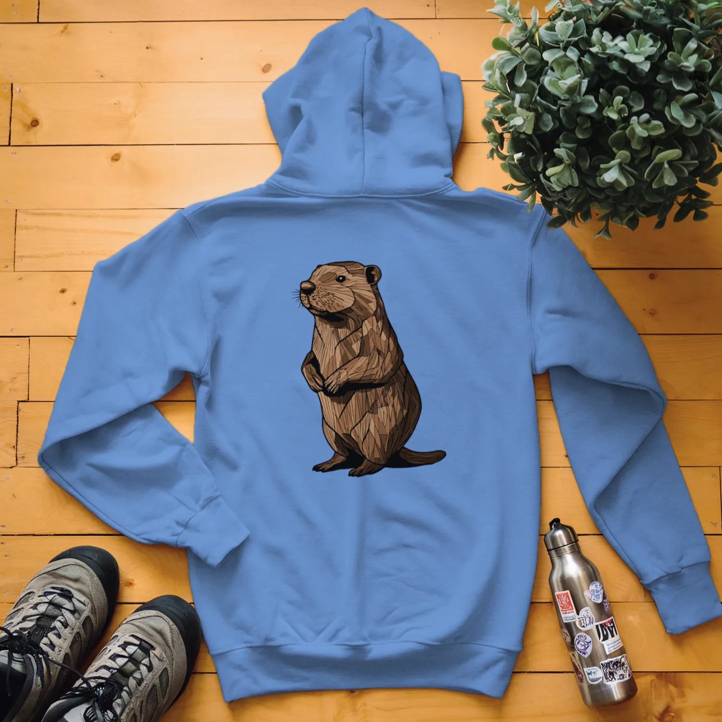 Carved Beaver Statue Hoodie