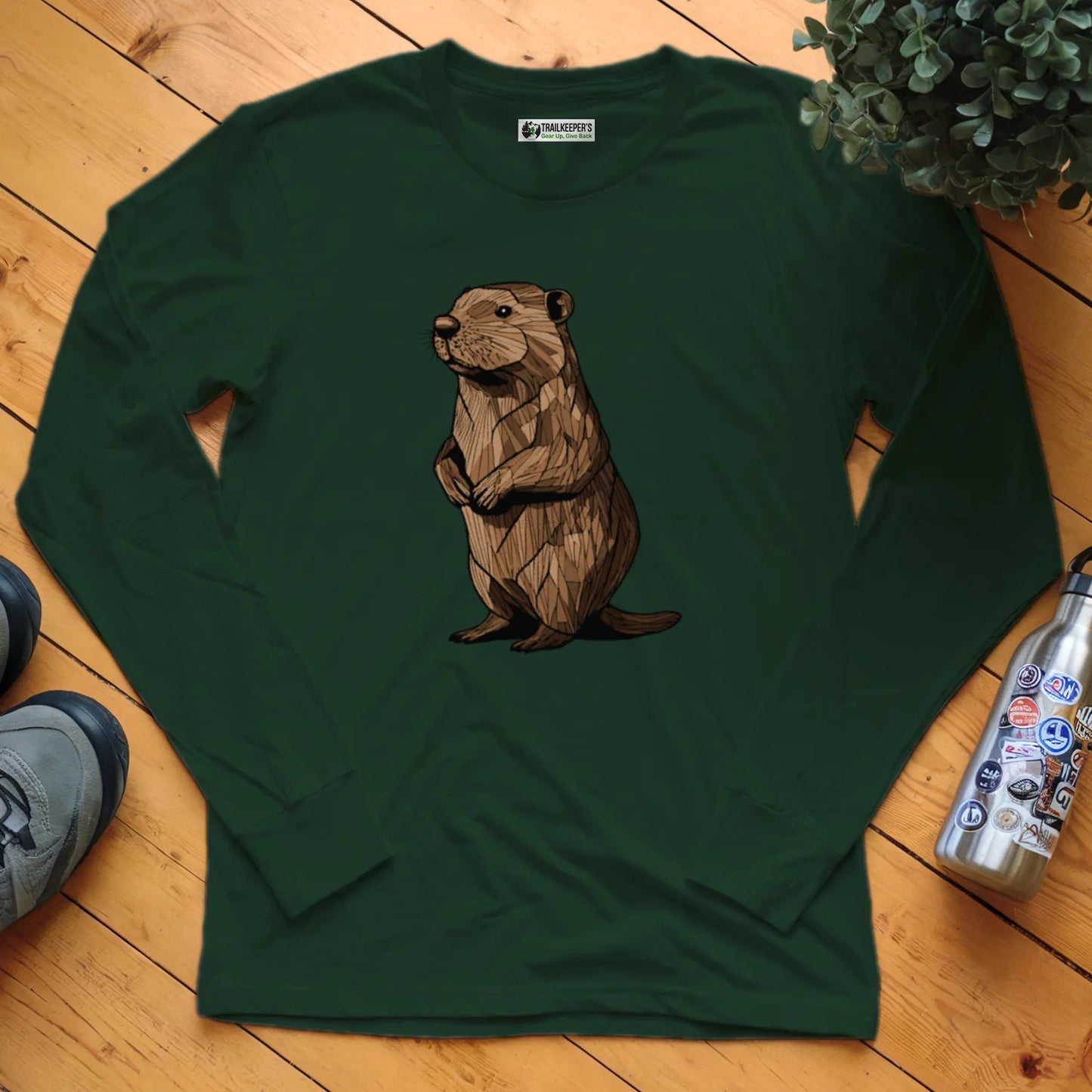 Carved Beaver Statue Long Sleeve T-Shirt