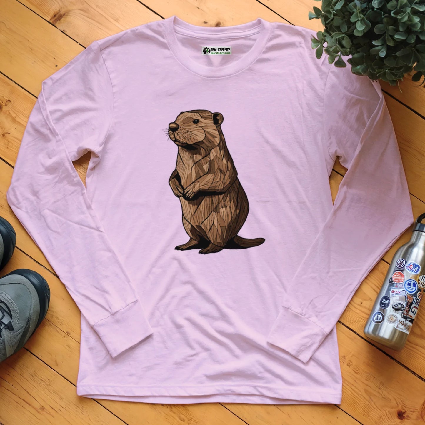 Carved Beaver Statue Long Sleeve T-Shirt