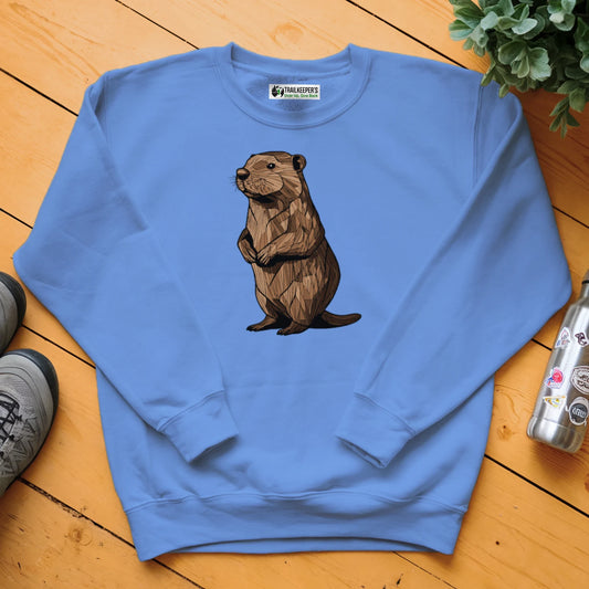 Carved Beaver Statue Sweatshirt