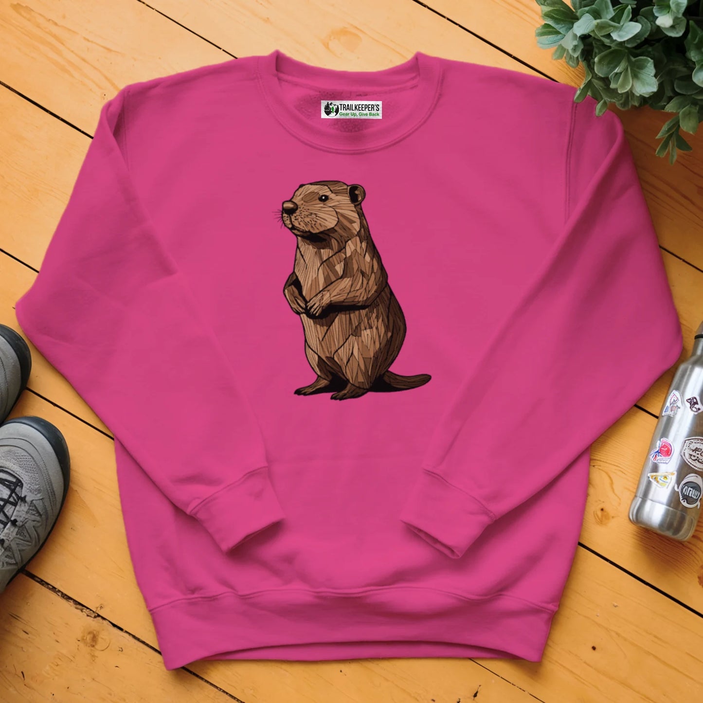 Carved Beaver Statue Sweatshirt