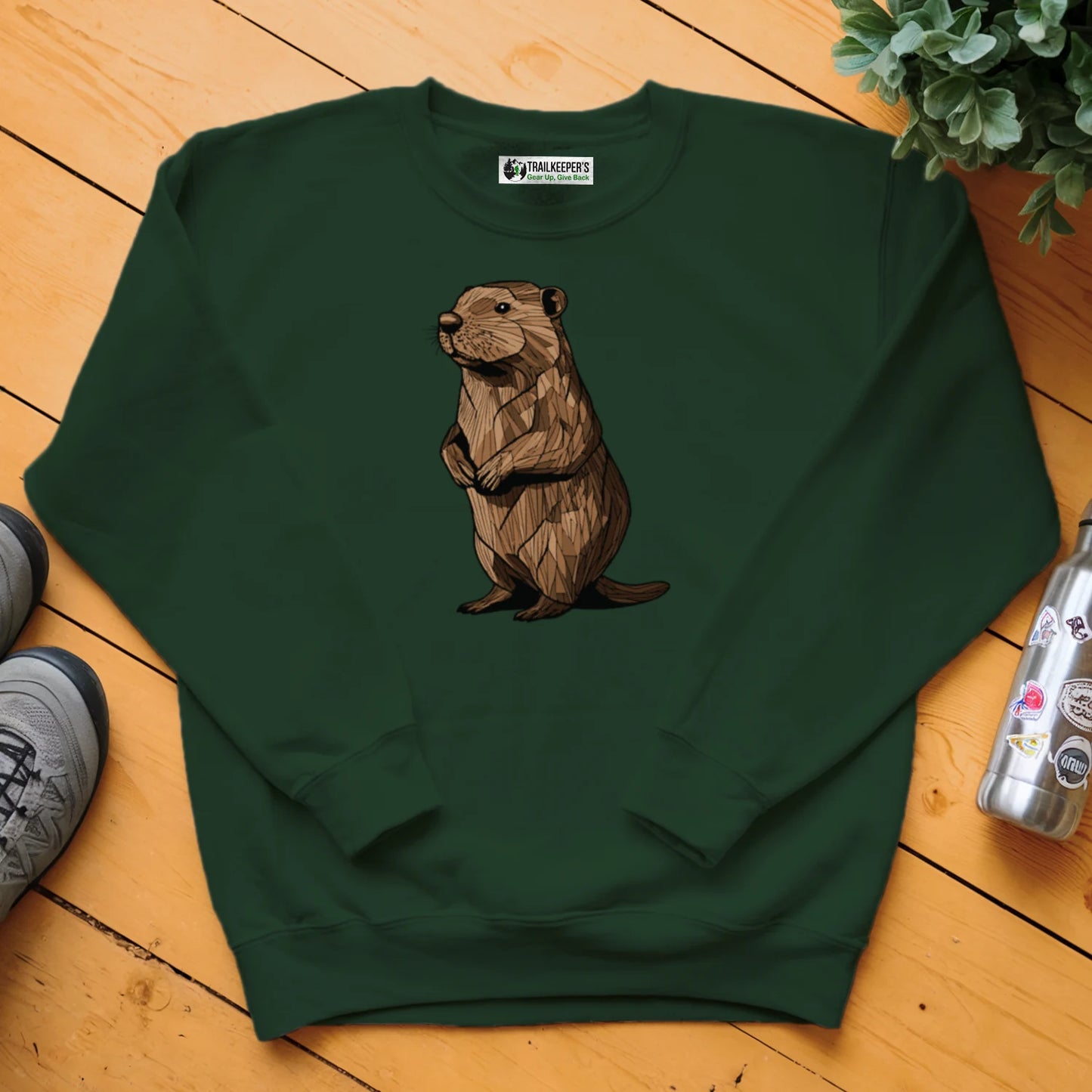 Carved Beaver Statue Sweatshirt