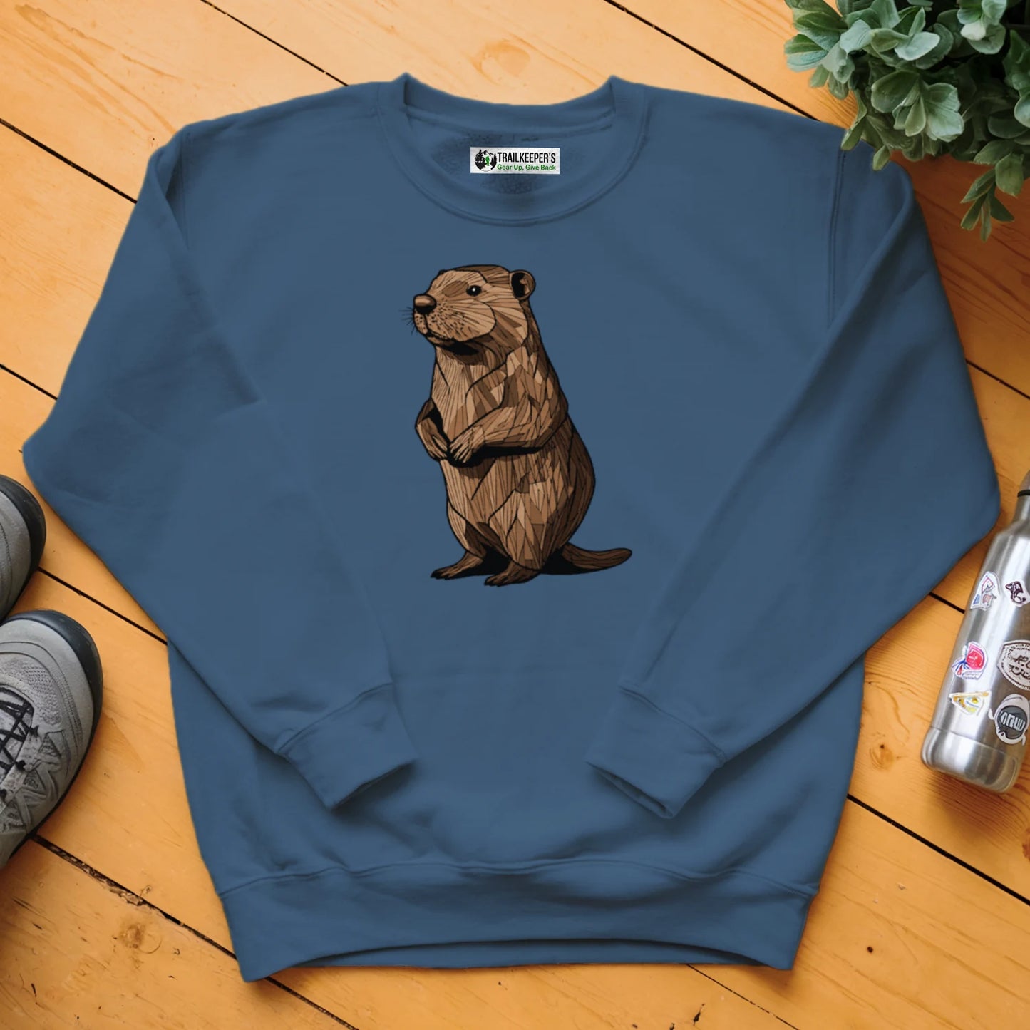 Carved Beaver Statue Sweatshirt