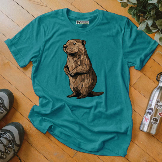 Carved Beaver Statue T-Shirt