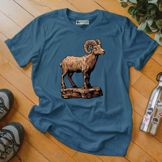 Carved Bighorn Ram Statue T-Shirt