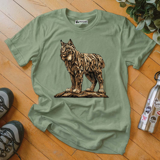 Carved Bobcat Statue T-Shirt