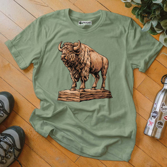 Carved Buffalo Statue T-Shirt