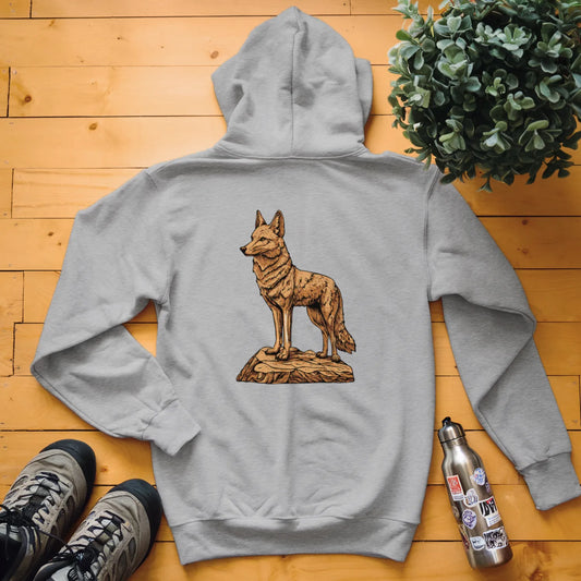 Carved Coyote Statue Hoodie