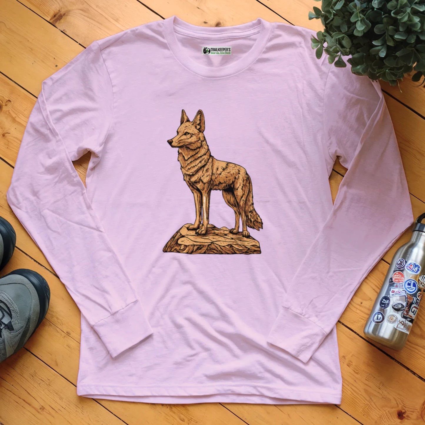 Carved Coyote Statue Long Sleeve T-Shirt