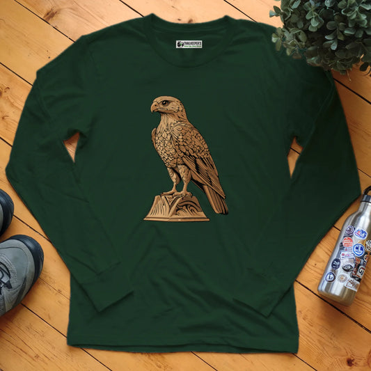 Carved Falcon Statue Long Sleeve T-Shirt