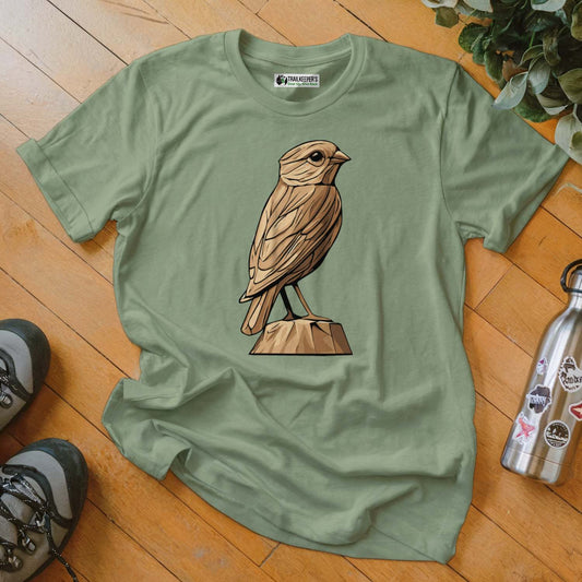 Carved Finch Statue T-Shirt