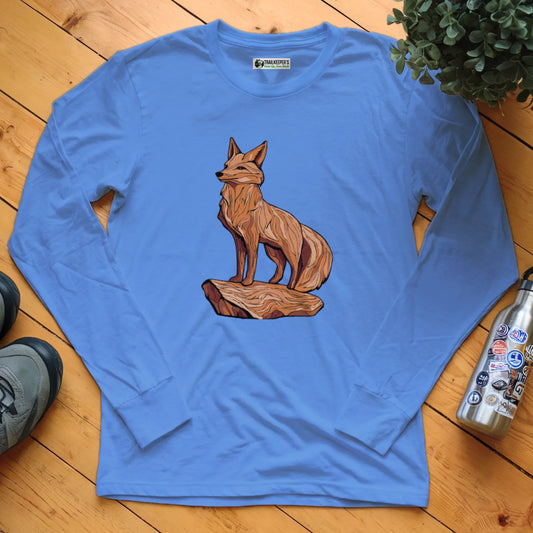 Carved Fox Statue Long Sleeve T-Shirt