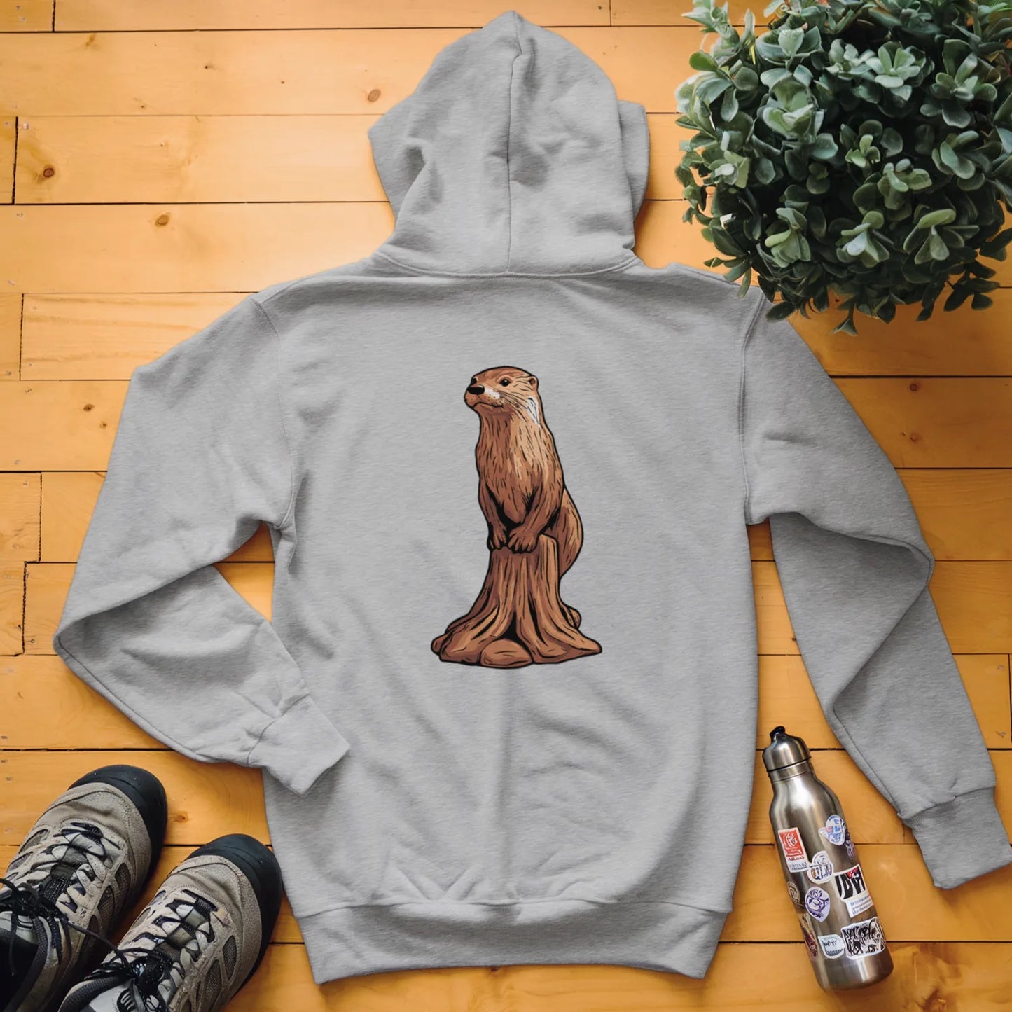Carved Otter Statue Hoodie