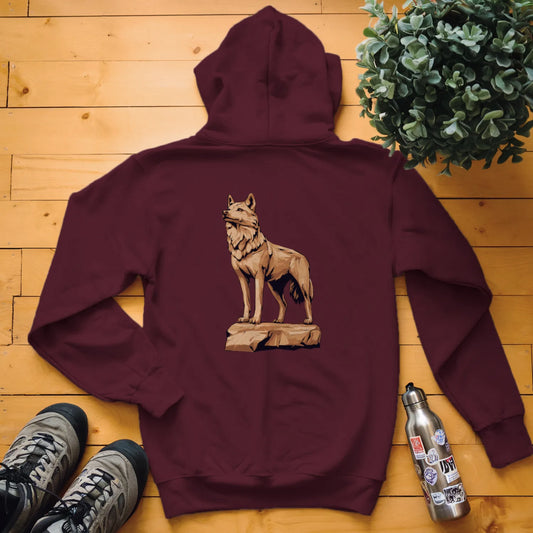 Carved Wolf Statue Hoodie