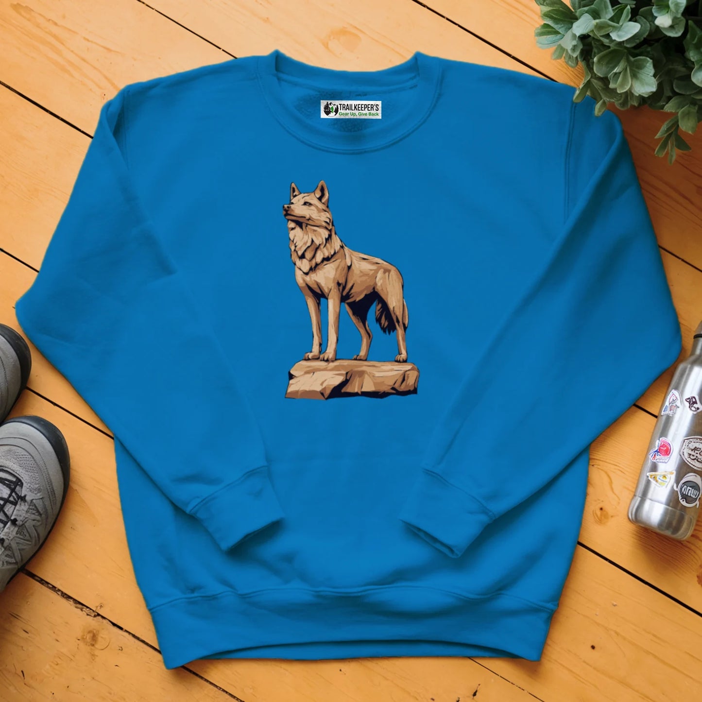 Carved Wolf Statue Sweatshirt