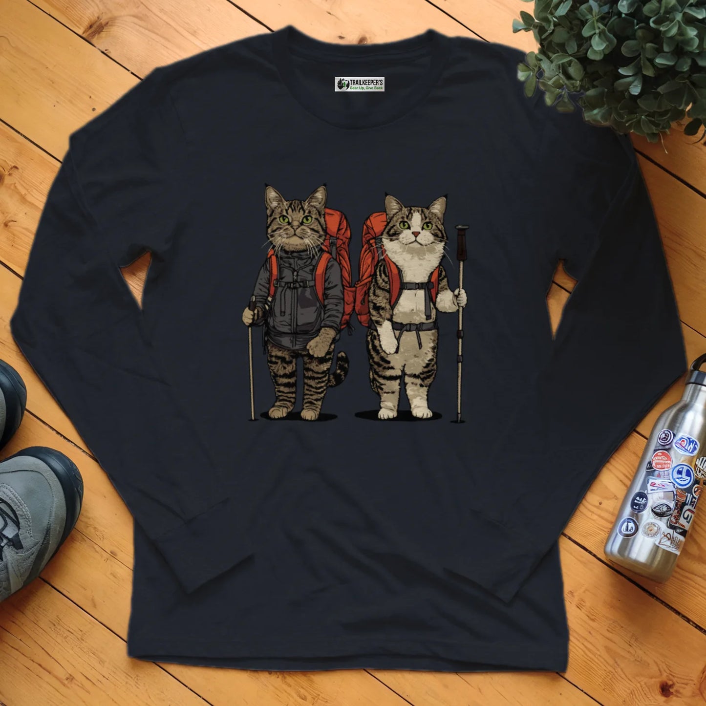 Cat Backpacker Buddies Long Sleeve T-Shirt