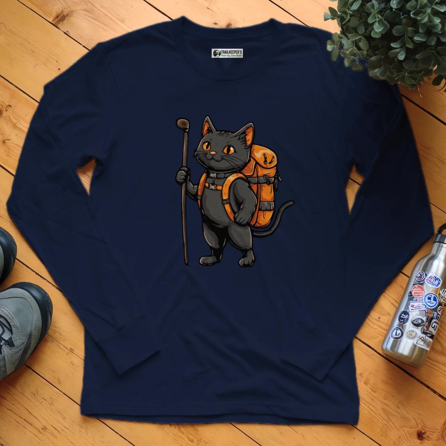Cat Backpacker Long Sleeve T-Shirt