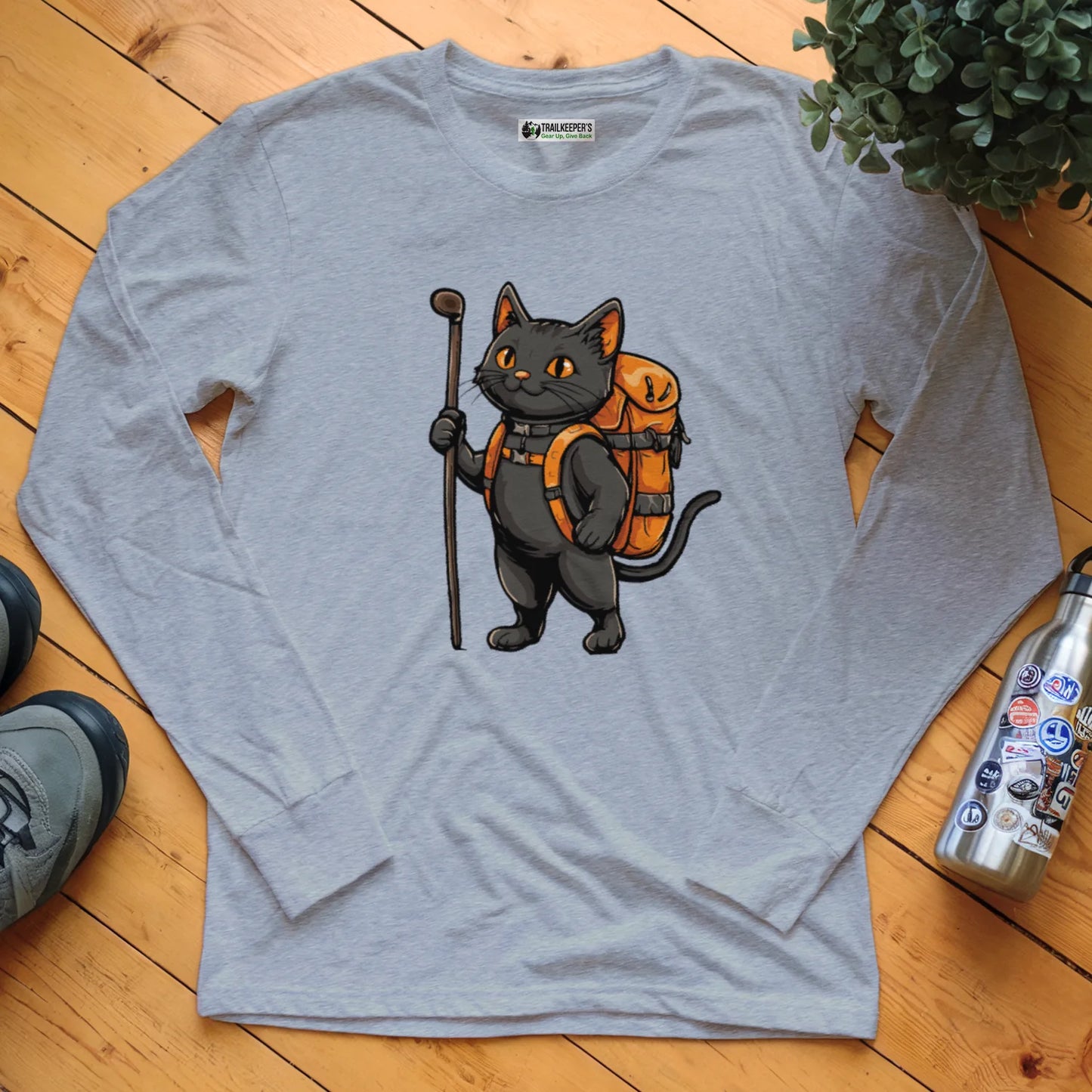 Cat Backpacker Long Sleeve T-Shirt