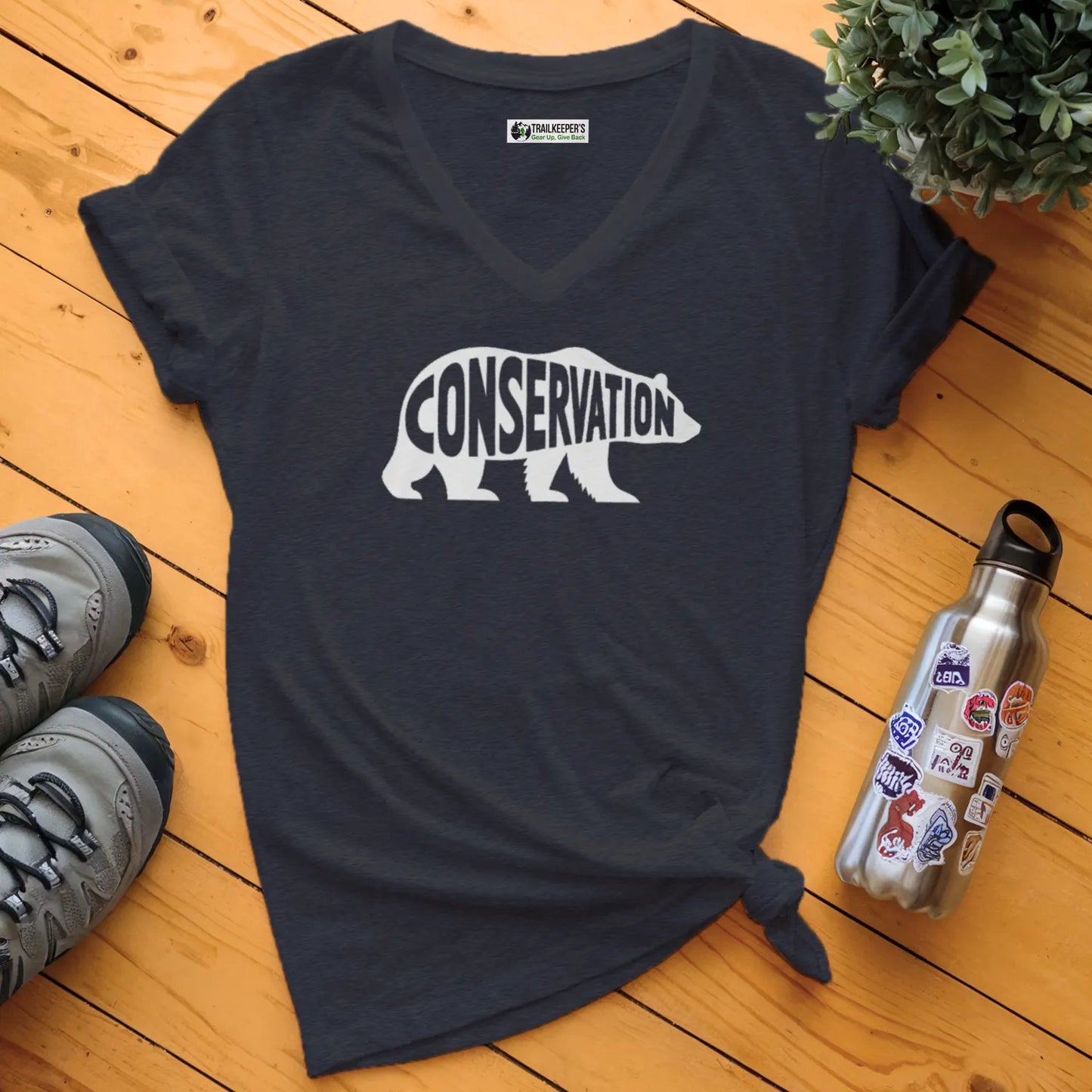 Conservation Bear V-Neck T-Shirt