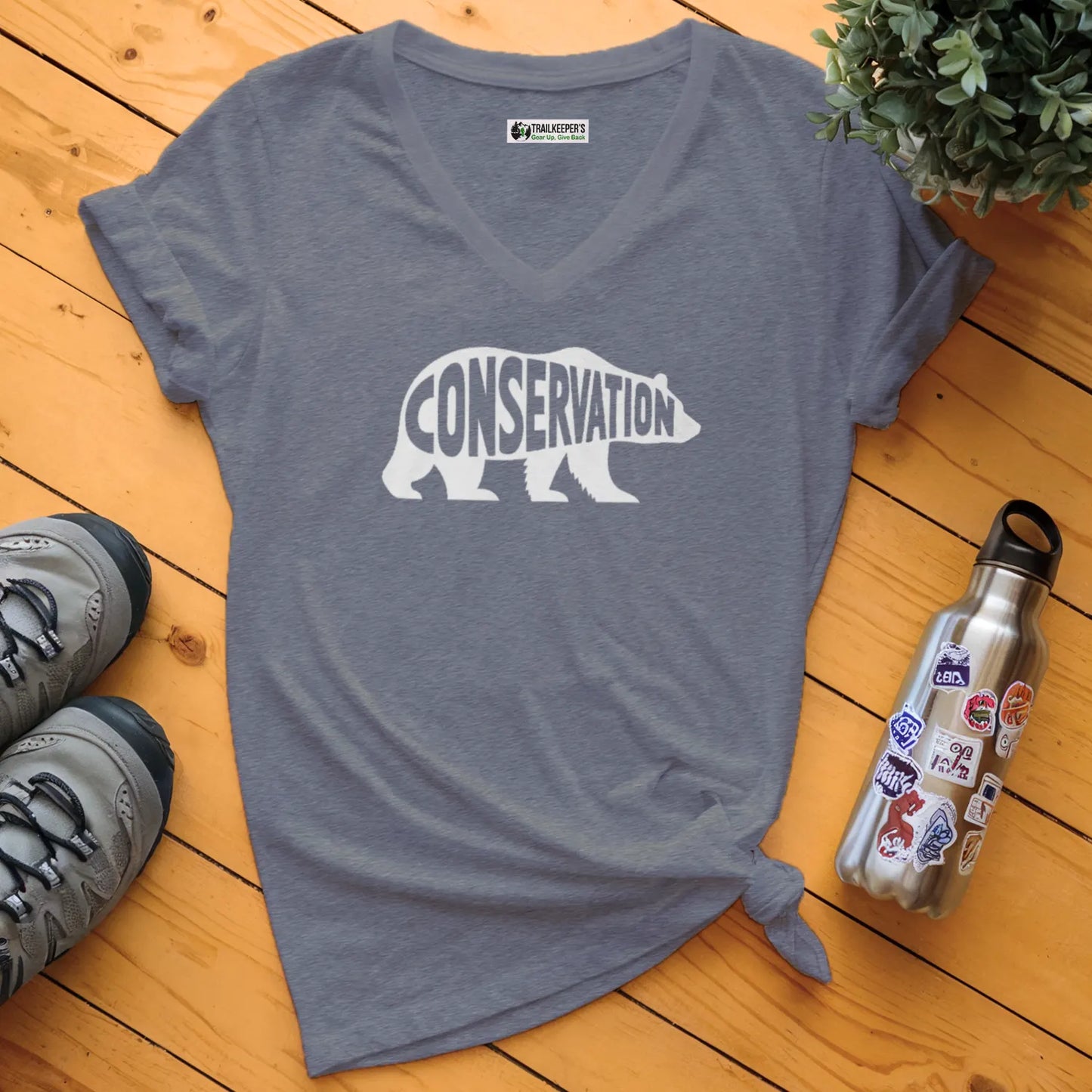 Conservation Bear V-Neck T-Shirt