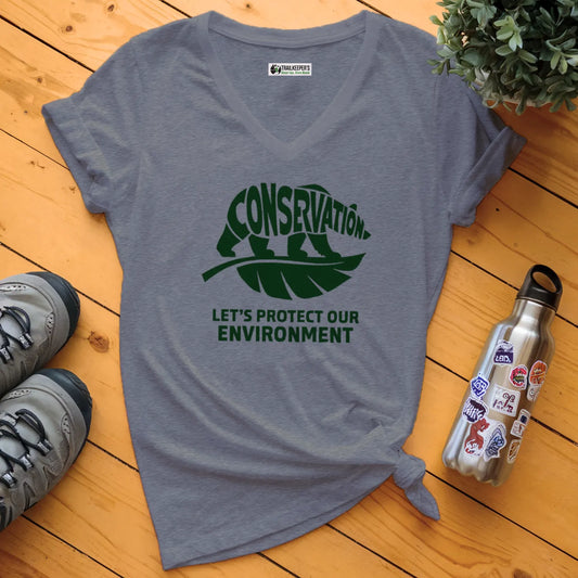 Conservation, Let's Protect Our Environment V-Neck T-Shirt