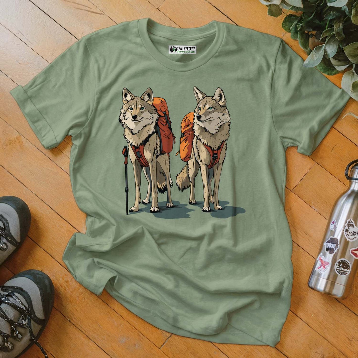 Coyote Backpacker Couple T-Shirt