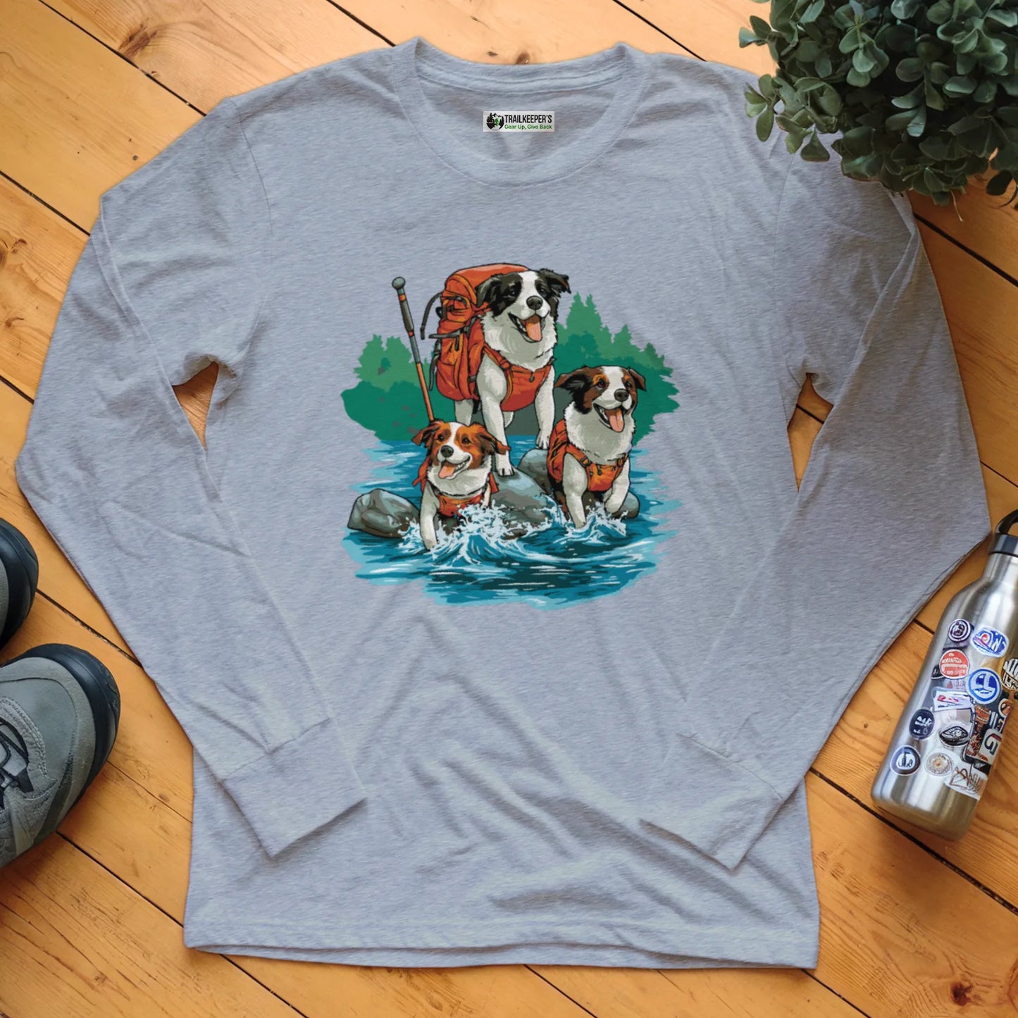 Dog Backpacker Family Long Sleeve T-Shirt