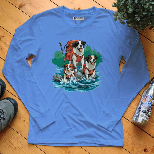 Dog Backpacker Family Long Sleeve T-Shirt