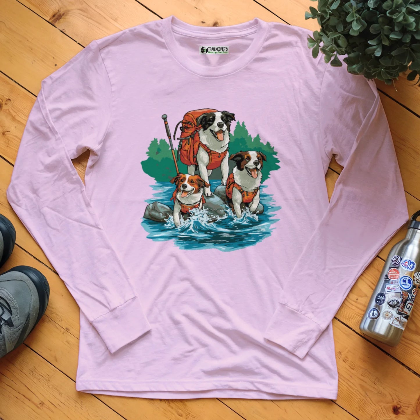 Dog Backpacker Family Long Sleeve T-Shirt