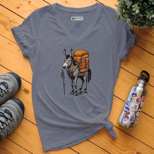 Donkey Backpacker V-Neck T-Shirt