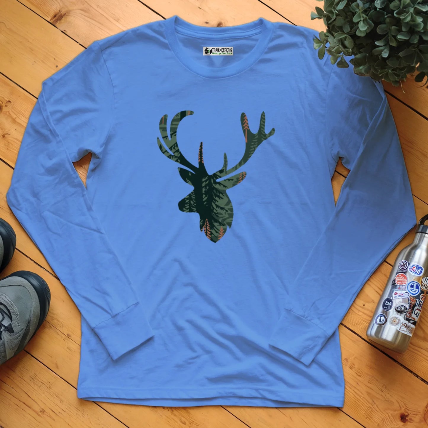 Elk Head Forest Long Sleeve T-Shirt