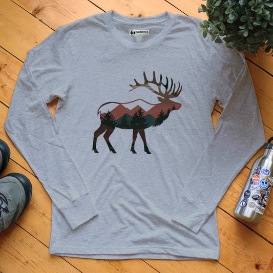 Elk Mountain Forest Long Sleeve T-Shirt