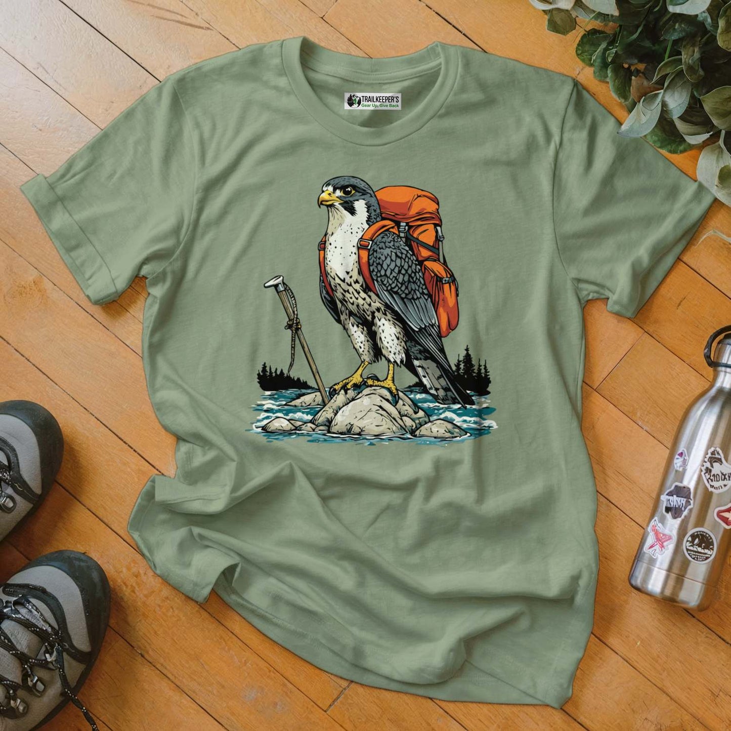 Falcon Backpacker On River T-Shirt
