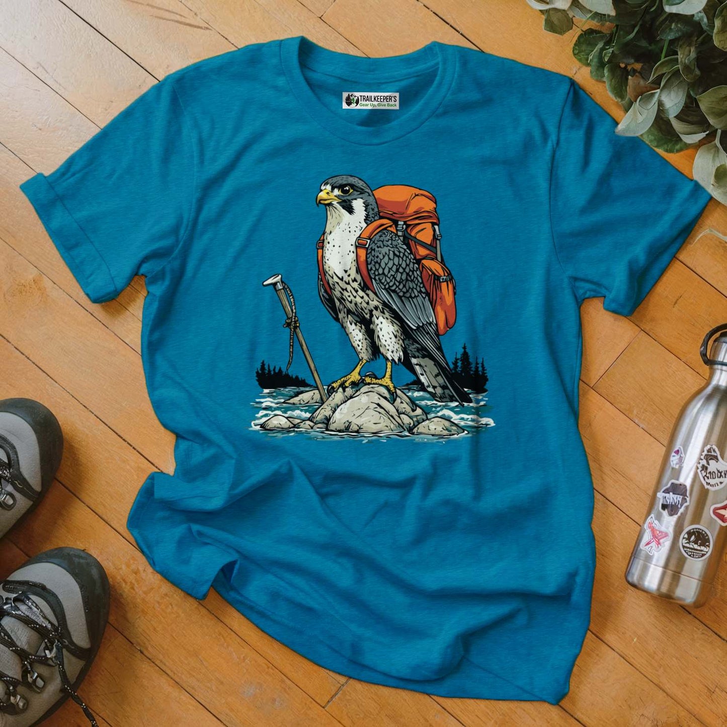 Falcon Backpacker On River T-Shirt