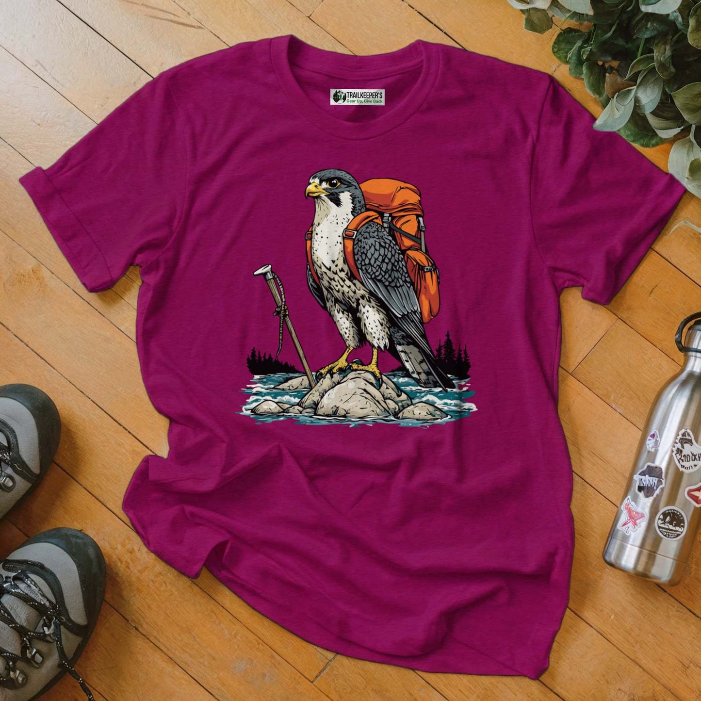 Falcon Backpacker On River T-Shirt