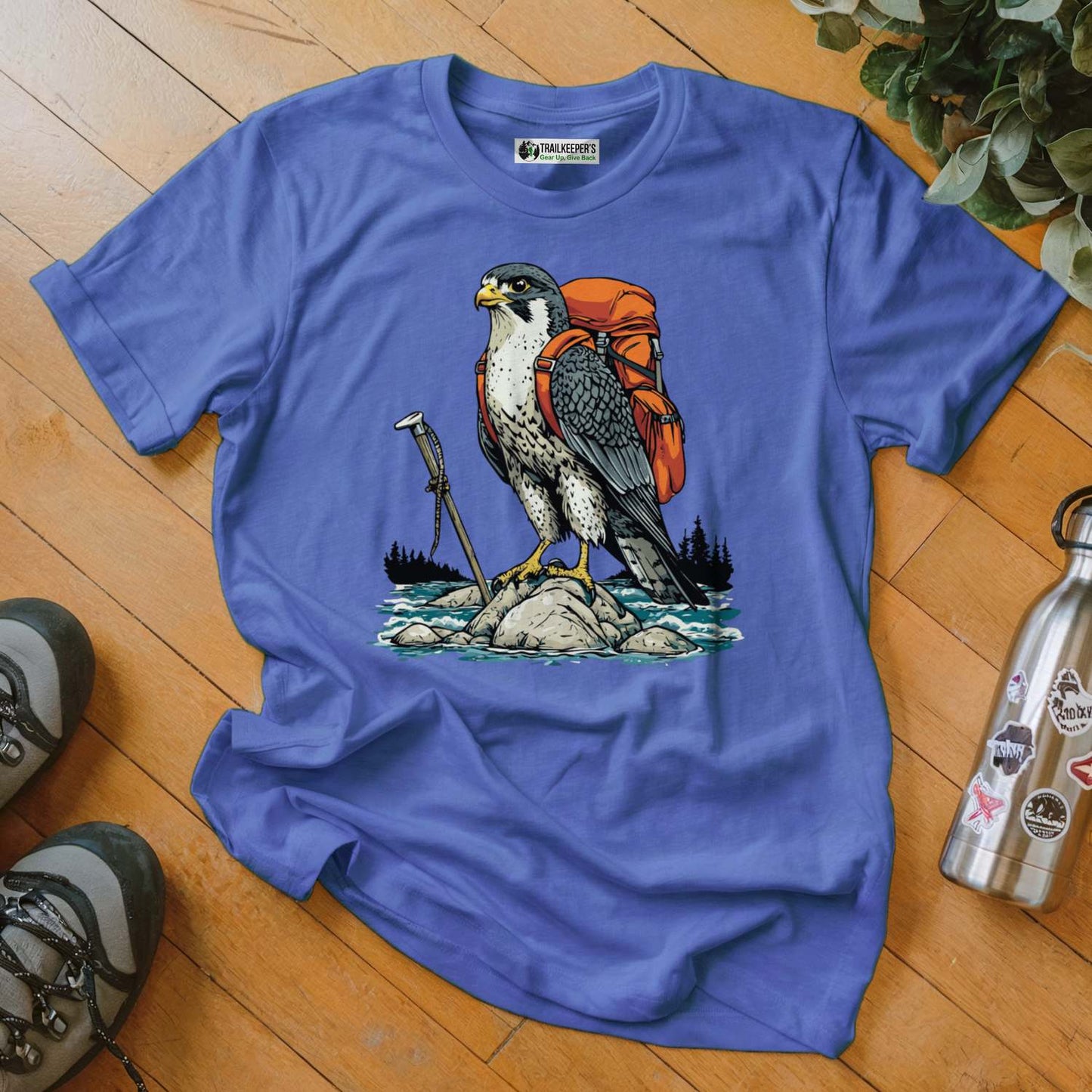 Falcon Backpacker On River T-Shirt