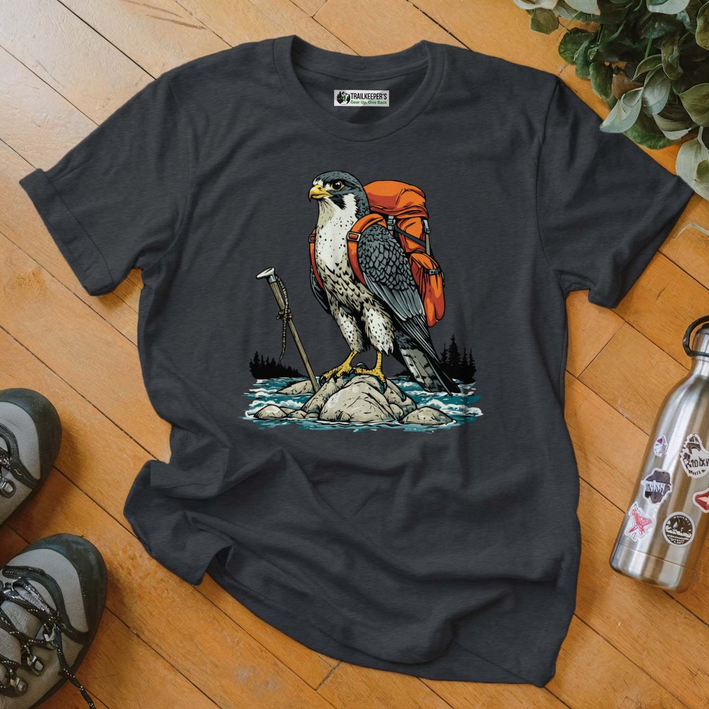 Falcon Backpacker On River T-Shirt