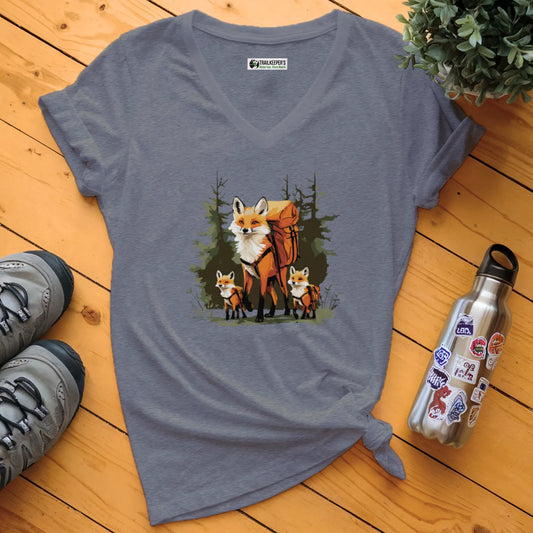 Fox Backpacker Family V-Neck T-Shirt