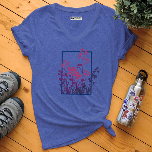Framed Wildflowers V-Neck T-Shirt