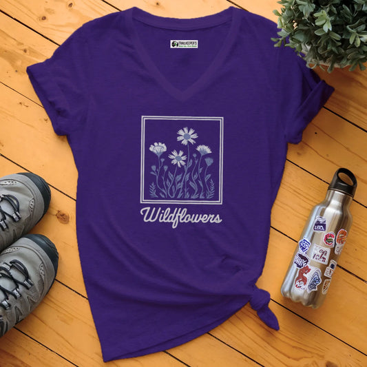Framed Wildflowers V-Neck T-Shirt