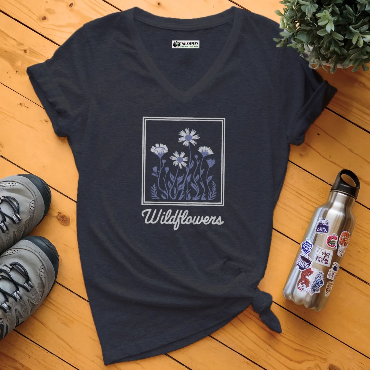 Framed Wildflowers V-Neck T-Shirt