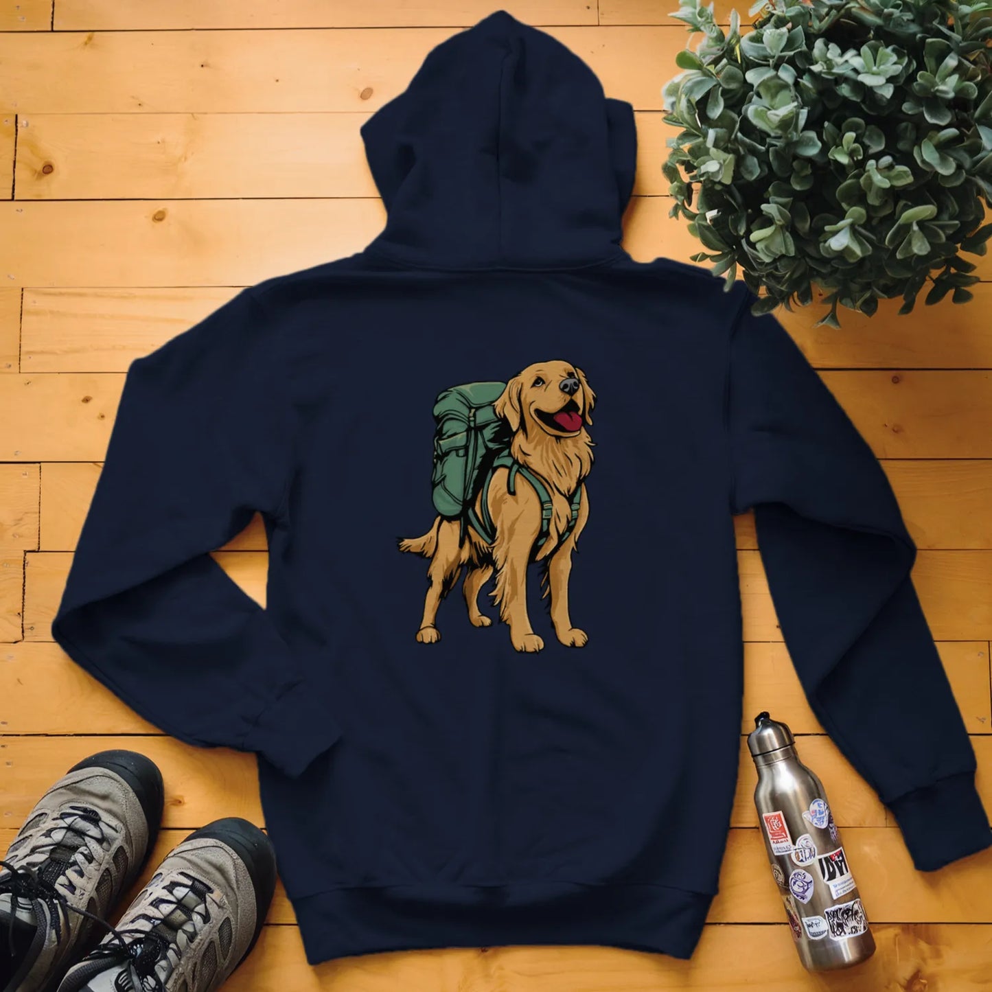 Golden Retriever Backpacker Hoodie