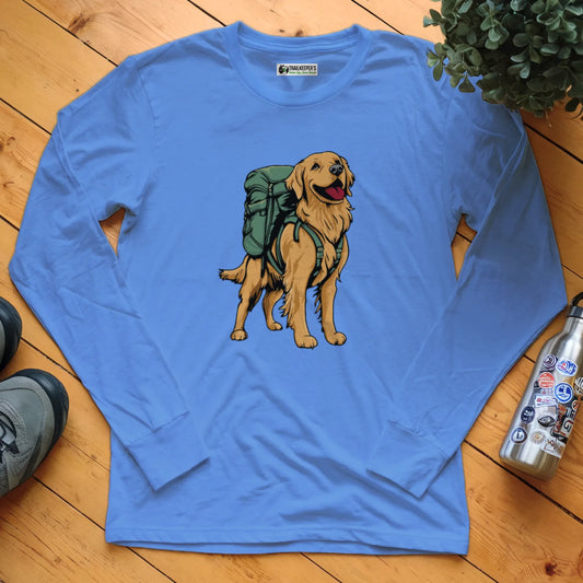 Golden Retriever Backpacker Long Sleeve T-Shirt