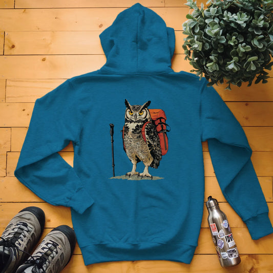 Great Horned Owl Backpacker Hoodie