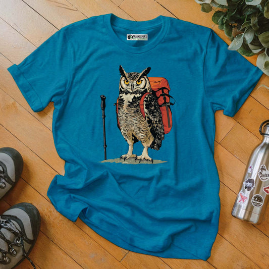 Great Horned Owl Backpacker T-Shirt