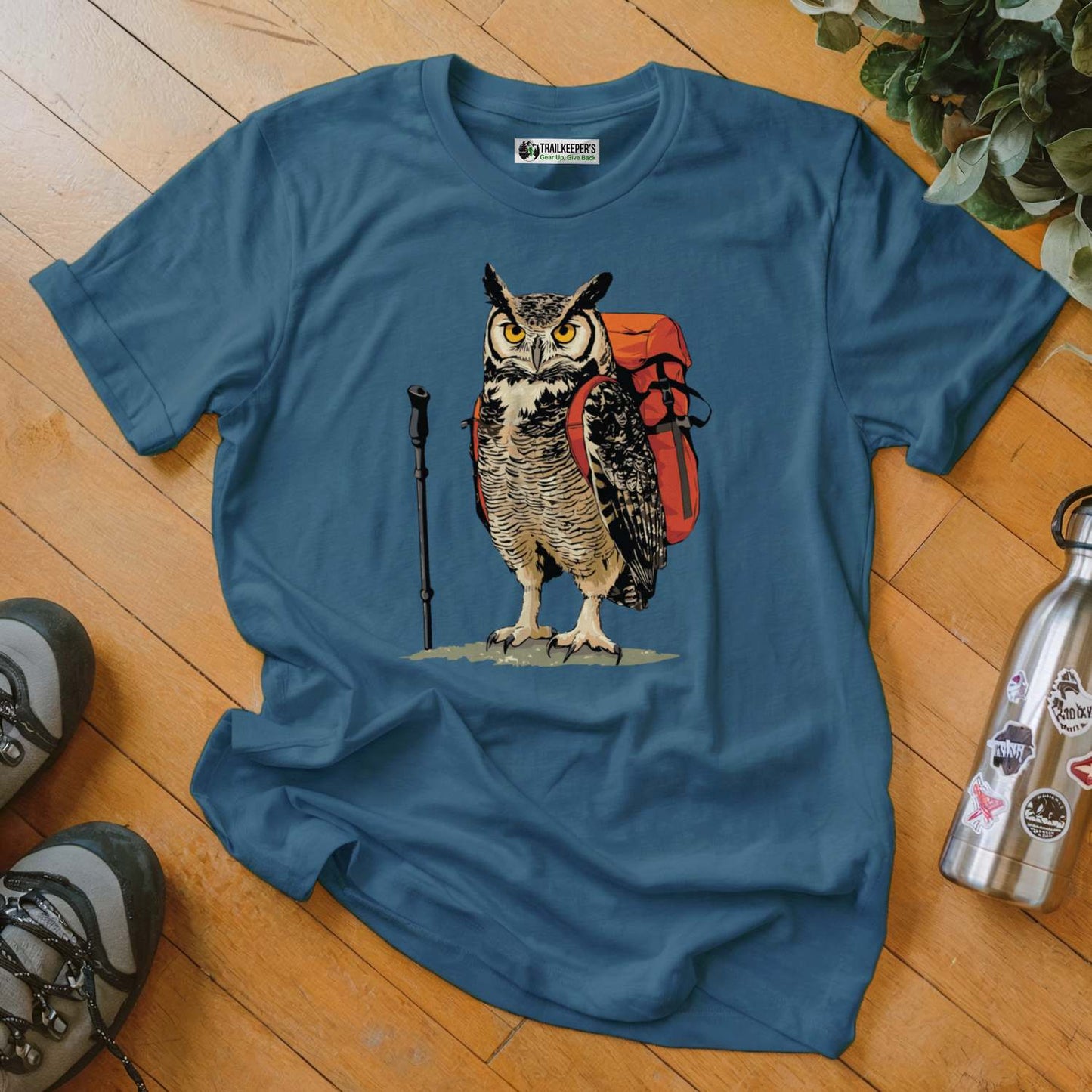 Great Horned Owl Backpacker T-Shirt